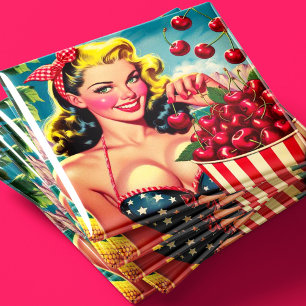 Imán Chica linda de cereza pin-up