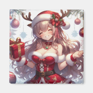 Imán Chica linda de Navidad de anime