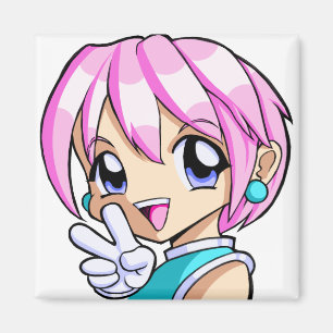Imán Chica lindo del animado