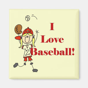 Imán Chica Me Encanta Camisetas y Regalos de Béisbol