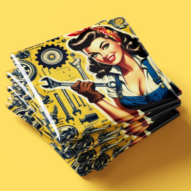 Imán Chica mecánica vintage (Subido por el creador)
