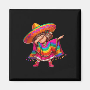Imán Chica Mexicana Cinco De Mayo Sombrero Latina Mexic