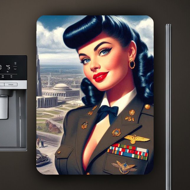 Imán Chica militar adorable (Subido por el creador)