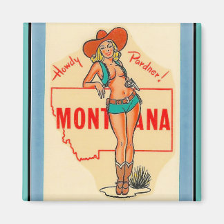 Imán CHICA MONTANA Vintage Travel Pin Up