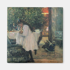 Imán Chica navideño de vacaciones y arte de cosecha inf