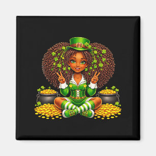 Imán Chica negra irlandesa afroamericana negra