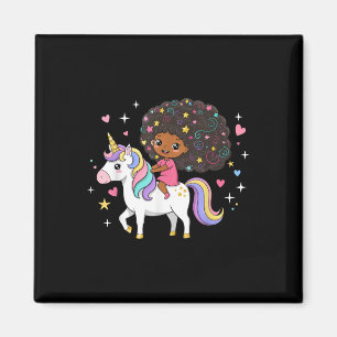 Imán Chica Negra Unicornio Afroamericana Historia Negra