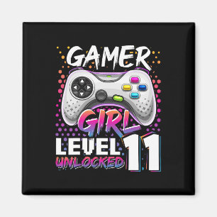 Imán Chica Nivel 11 Videojuego desbloqueado 11º cumplea