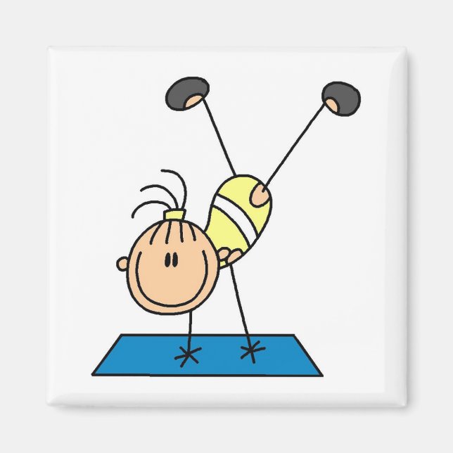 Imán Chica pala haciendo giros y camisetas (Frente)