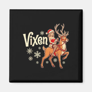 Imán Chica pin up reno de navidad Vixen santa vintage