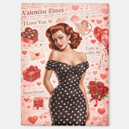 Imán Chica Pin-Up Vintage del Día de San Valentín