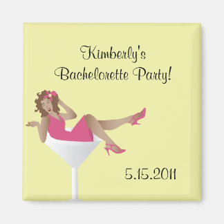 Imán Chica Pinup/soltera de vidrio martini mag...