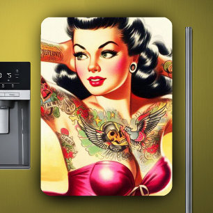 Imán Chica Pinup Tatuada Vintage