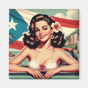 Imán Chica puertorriqueño vintage