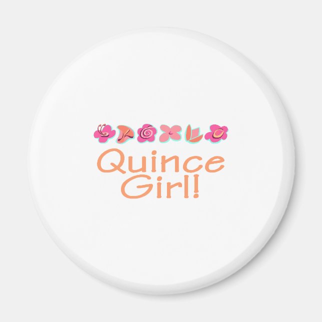 Imán Chica Quince (color melocotón) (Frente)