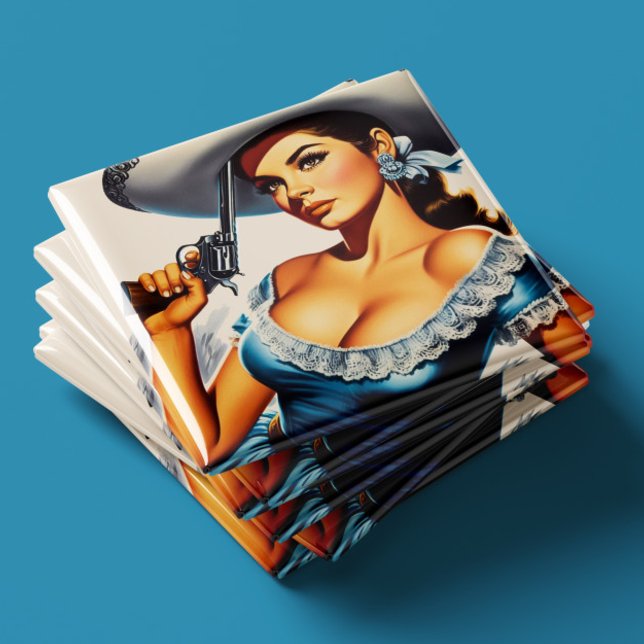 Imán Chica Retro del Salvaje Oeste (Subido por el creador)