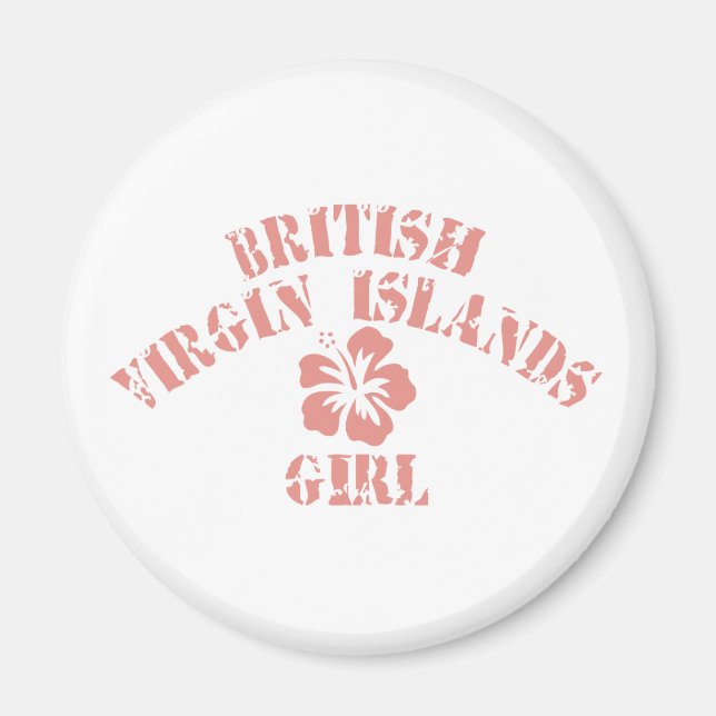 Imán Chica Rosa de las Islas Vírgenes Británicas (Frente)
