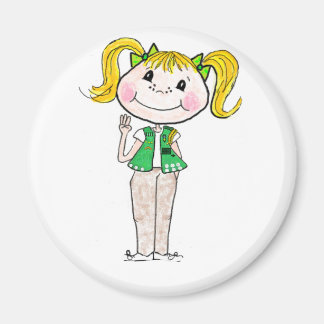 Imán Chica Scout Junior cumpliendo la promesa