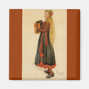 Imán Chica sueco jugando acordeón