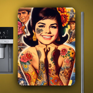 Imán Chica Tatuada al Estilo Antiguo