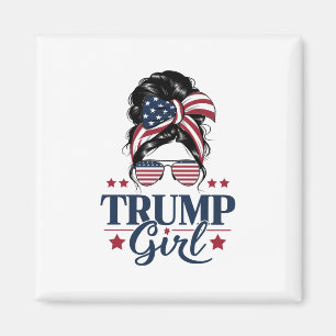 Imán Chica Trump Moño Desordenado Trump 2024 Elección A