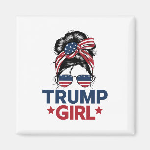 Imán Chica Trump Moño Desordenado Trump 2024 Elección A