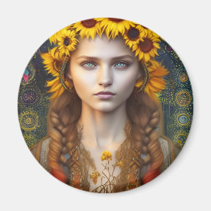 Imán Chica ucraniano de Amulets y Sunflowers