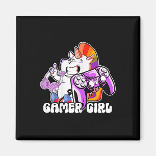Imán Chica Unicorn Gaming Cute videojuego Lover Guay