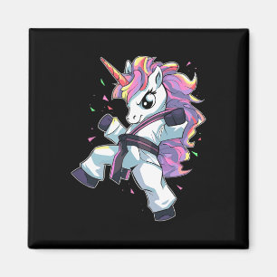 Imán Chica Unicornio de Karate Artes Marciales Taekwond