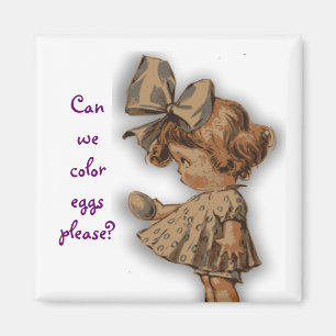 Imán Chica Vintage Con Huevo