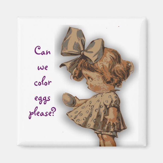 Imán Chica Vintage Con Huevo (Frente)