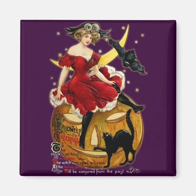 Imán Chica Vintage Halloween (Frente)