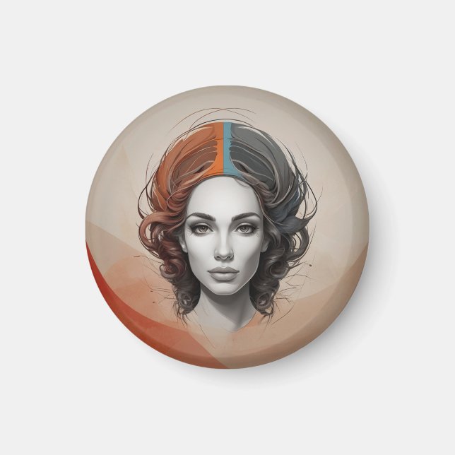 Imán chica vívido fuera de adentro (Frente)