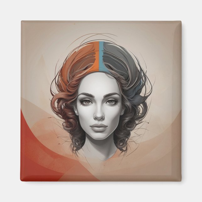 Imán chica vívido fuera de adentro (Frente)