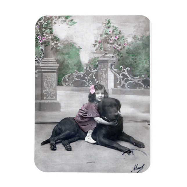Imán Chica y su perro (Vertical)