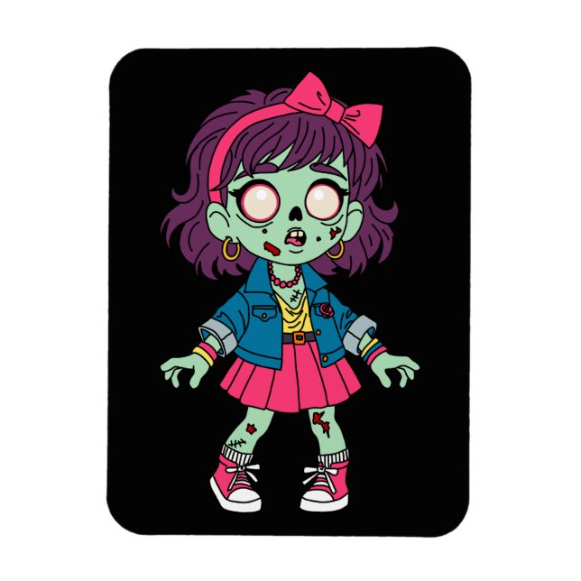 Imán Chica zombie de los 80 (Vertical)