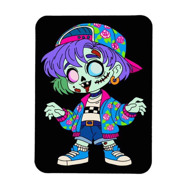 Imán Chica Zombie de los 90 (Vertical)