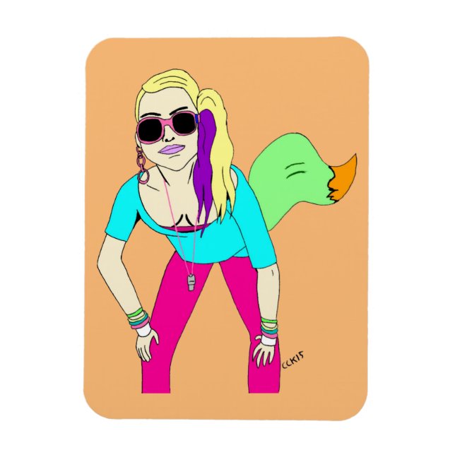 Imán chica zorro de los años 80 (Vertical)