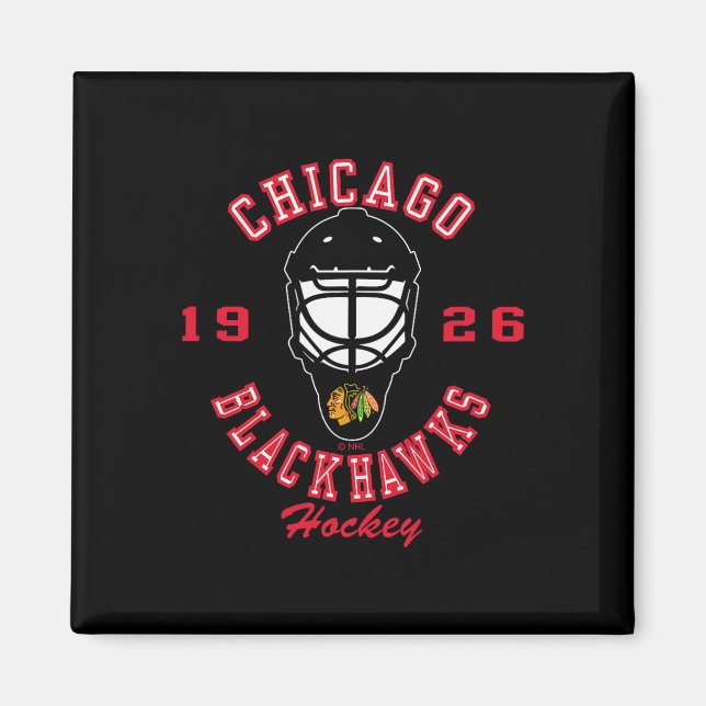 Imán Chicago Blackhawks Hockey Mask Black Officially Li (Frente)