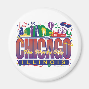 Imán Chicago-Confeti
