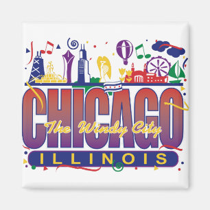 Imán Chicago Confetti