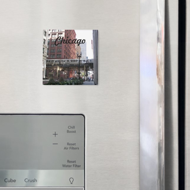 Imán Chicago elevó la foto del tren (In situ (nevera))