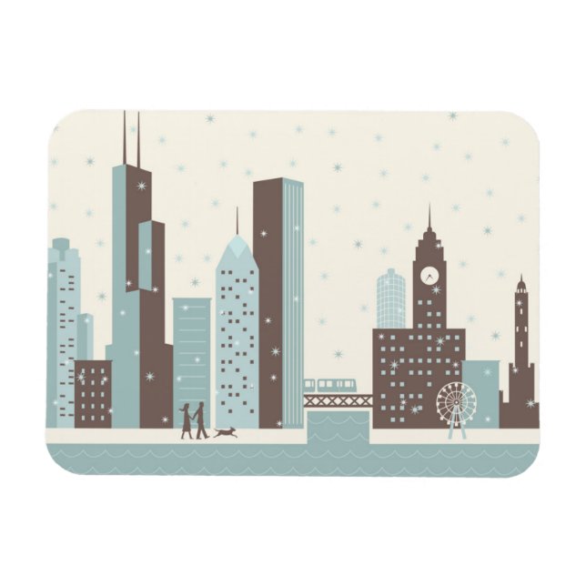 Imán Chicago en invierno (Horizontal)