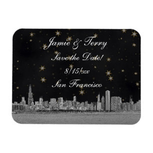 Imán Chicago Horizonte Negro Estrella Dorada Salva la F