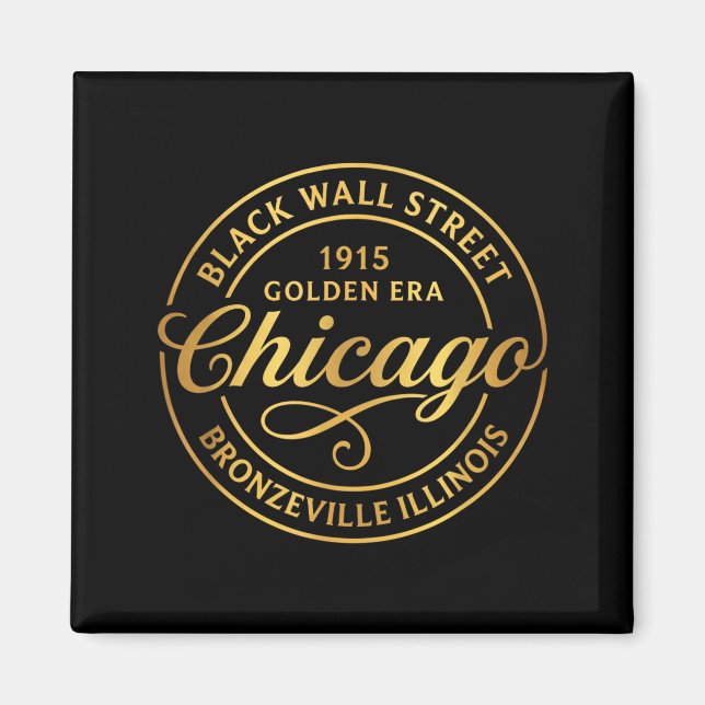 Imán Chicago Il Bronzeville Black Wall Street Edad Dora (Frente)