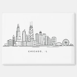 Imán Chicago IL Cityscape Illustration