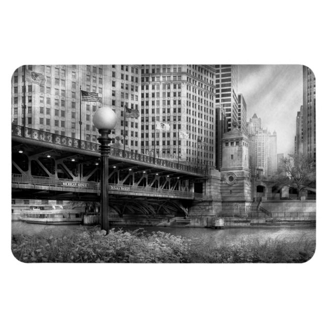 Imán Chicago, IL - Puente DuSable construido en 1920  - (Horizontal)