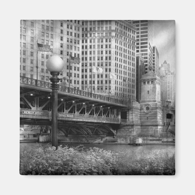 Imán Chicago, IL - Puente DuSable construido en 1920  - (Frente)