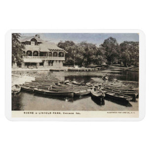 Imán Chicago IL, Scene in Lincoln Park, Vintage 1908