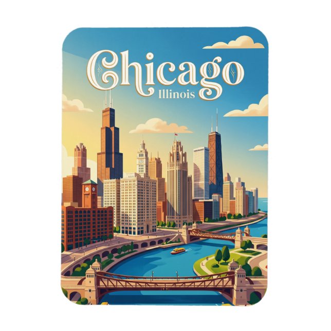 Imán Chicago Illinois (Vertical)